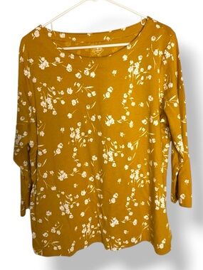 Mustard yellow floral tunic